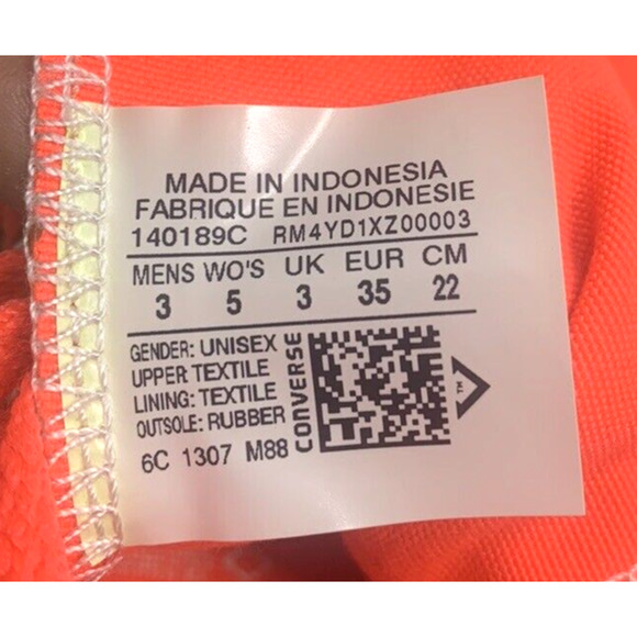 Converse All Star Chuck Taylor Double Zip Hi Top Neon Yellow 3Y 140189C - Picture 6 of 6